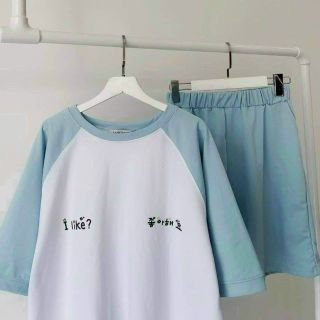 Đồ bộ in I Like kiểu raglan chất thun conton, freesize dưới 70kg Đồ bộ in I Like kiểu raglan chất thun conton, freesize dưới 70kg