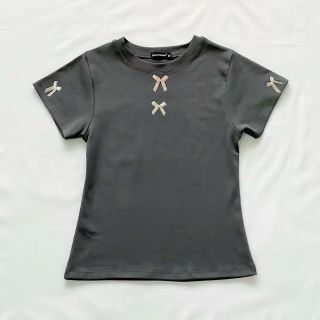 Áo thun babytee phối nơ xinh xắn, chất cotton borip xịn freesize dưới 60kg Áo thun babytee phối nơ xinh xắn, chất cotton borip xịn freesize dưới 60kg