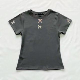 Áo thun babytee phối nơ xinh xắn, chất cotton borip xịn freesize dưới 60kg Áo thun babytee phối nơ xinh xắn, chất cotton borip xịn freesize dưới 60kg