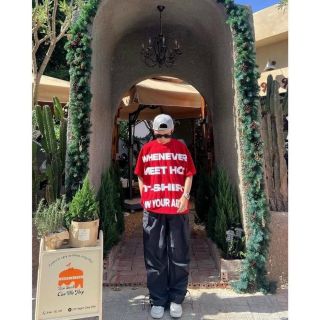 Áo thun nam nữ in nổi WHENEVER MEET HOT chất thun co giãn mềm mịn mát freesize