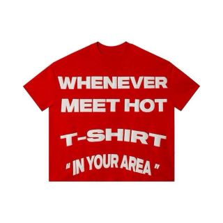 Áo thun nam nữ in nổi WHENEVER MEET HOT chất thun co giãn mềm mịn mát freesize