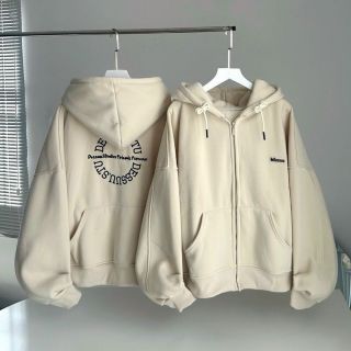 Áo khoác nỉ UNISEX có túi sau thêu DESSUU.DTU chất nỉ mịn mát freesize dưới 75kg