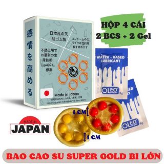 Bao cao su Super Gold hộp 2 cái, bcs có bi lớn chống xuất tinh sớm Bao cao su Super Gold hộp 2 cái, bcs có bi lớn chống xuất tinh sớm