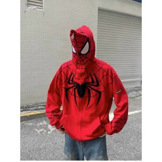 Áo khoác in nhện SPIDERMAN dây kéo full nón trùm kín đầu, chất nỉ dày mịn,dây kéo phao, tay phồng,form rộng dưới 80kg Áo khoác in nhện SPIDERMAN dây kéo full nón trùm kín đầu, chất nỉ dày mịn,dây kéo phao, tay phồng,form rộng dưới 80kg