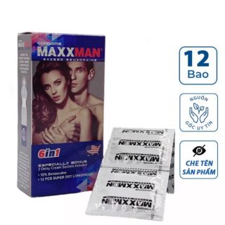Bao cao su MaxxMan 6in1 gai lớn, kéo dài Bao cao su MaxxMan 6in1 gai lớn, kéo dài