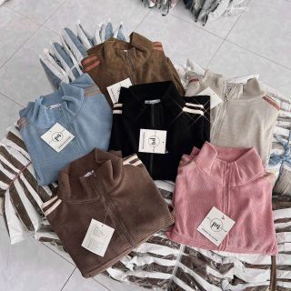 Áo khoác len nhung gân 4 túi freesize dưới 60kg hàng đẹp bán