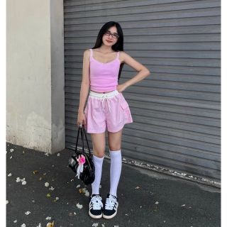 Quần lửng sọc đi biển chất kate mềm, co giãn Quần lửng sọc đi biển chất kate mềm, co giãn