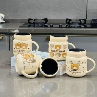 Cốc Sứ Nắp Gương Bear (THÙNG 60C)