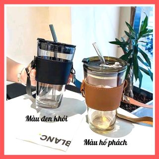 Cốc Bọc Da Có Dây Xách Kèm Ống Hút 500ml (THÙNG 58) Cốc Bọc Da Có Dây Xách Kèm Ống Hút 500ml (THÙNG 58)