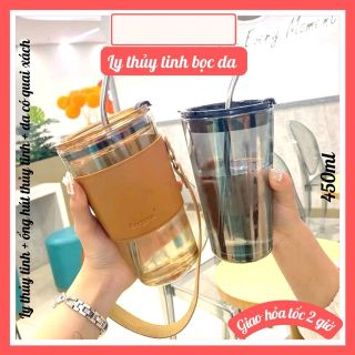 Cốc Bọc Da Có Dây Xách Kèm Ống Hút 500ml (THÙNG 58) Cốc Bọc Da Có Dây Xách Kèm Ống Hút 500ml (THÙNG 58)