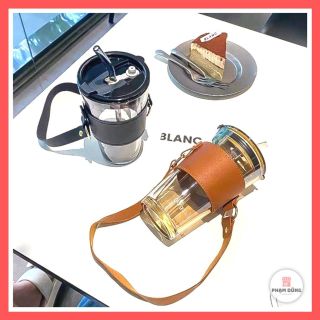 Cốc Bọc Da Có Dây Xách Kèm Ống Hút 500ml (THÙNG 58) Cốc Bọc Da Có Dây Xách Kèm Ống Hút 500ml (THÙNG 58)