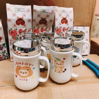 Ly Sứ ,Cốc Sứ Nắp Gương 380ml (THÙNG 96C)