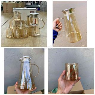 Bộ Bình Cốc Thủy Tinh GPH Vàng (THÙNG 6B)