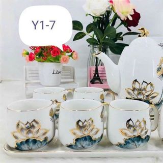 Bộ Bình Cốc Khay Hoa Sen Cá Heo Y1-7 (THÙNG 10B) Bộ Bình Cốc Khay Hoa Sen Cá Heo Y1-7 (THÙNG 10B)