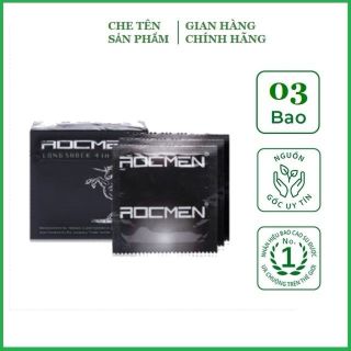 Bao cao su Gân Gai Kéo dài thời gian Rocmen Đen - Hộp 3 chiếc Bao cao su Gân Gai Kéo dài thời gian Rocmen Đen - Hộp 3 chiếc