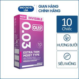 Bao cao su siêu mỏng Oleo Lampo Invisible 0.03mm hương bưởi