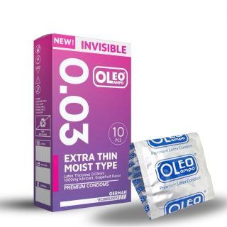 Bao cao su siêu mỏng Oleo Lampo Invisible 0.03mm hương bưởi