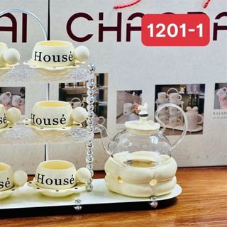 Bộ Ấm Chén Bếp Cốc Khay Trắng CC KLD 1201-1 (THÙNG 8B) Bộ Ấm Chén Bếp Cốc Khay Trắng CC KLD 1201-1 (THÙNG 8B)