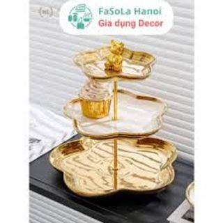 KV2 - Khay Đựng Mứt, Trái cây Gấu Gốm Sứ, Giá Để Bánh Gia Dụng, Kệ trưng bày đồ ăn vặt trang trí [Haza Decor]