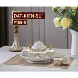 HÀNG CÓ SẴN Bộ Ấm Chén Sứ Vân Đá Cao Cấp / Ấm Chén Uống Trà / Viền Vàng Sang Trọng / Quà Tặng Ý Nghĩa GỐM SỨ CAO CẤP