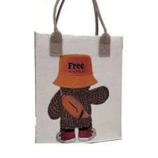 Túi Tote Đeo Vai Vải Nỉ In Hoạt Hình Gấu Dễ Thương Đa Năng Phong Cách Hàn Quốc - Túi xách in hoạ tiết gấu dâu losto, túi tote, túi , túi gấu dâu, túi tote cho nữ, túi nữ, túi xách, túi gấu, túi đeo vai, túi dành cho nữ, túi đeo chéo