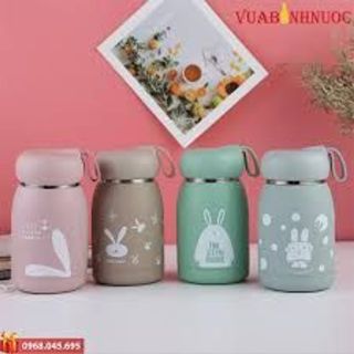 Bình đựng nước giữ nhiệt lõi thuỷ tinh bọc nhựa lúa mạch Cốc cách nhiệt hai lớp 320ml