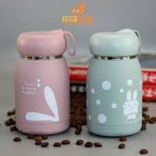 Bình đựng nước giữ nhiệt lõi thuỷ tinh bọc nhựa lúa mạch Cốc cách nhiệt hai lớp 320ml