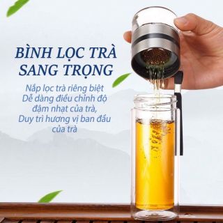 Bình Pha Trà Thủy Tinh 2 Lớp Sang Trọng và Tiện Lợi cho Dân Văn Phòng
