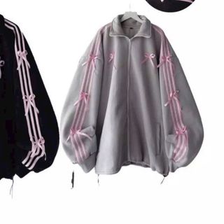 Áo khoác cổ bẻ chạy sọc Chất thun nỉ mịn mát dày, viền tay gắn nơ .dây kéo phao freesize dưới 75kg