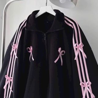 Áo khoác cổ bẻ chạy sọc Chất thun nỉ mịn mát dày, viền tay gắn nơ .dây kéo phao freesize dưới 75kg