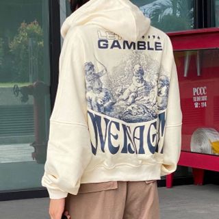 Áo khoác dáng lửng chất thun nỉ dày mịn tay phồng, dây kéo 2 đầu ,lưng in thiên thần rõ nét không bong tróc