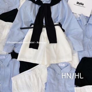 sét 4 món áo sơ mi kate , quần kaki mềm +áo khoác mỏng kèm nịt freesize dưới 55kg