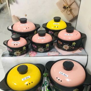 Nồi đất họa tiết0.5 lít hầm canh thịt cao cấp