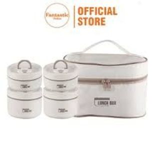 Hộp Cơm Giữ Nhiệt Lunch Box Hình Trụ Fantastic - Chất Liệu Inox 304 An Toàn - Tặng Kèm Túi Và Bộ Muỗng