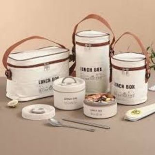 Hộp Cơm Giữ Nhiệt Lunch Box Hình Trụ Fantastic - Chất Liệu Inox 304 An Toàn - Tặng Kèm Túi Và Bộ Muỗng