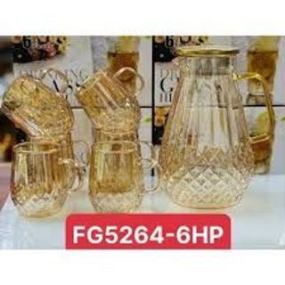 Bộ 6 Cốc Thủy Tinh Kèm Bình Chịu Nhiệt Phong Cách Châu Âu Sang Trọng Màu Vàng/Xanh Bộ 6 Cốc Thủy Tinh Kèm Bình Chịu Nhiệt Phong Cách Châu Âu Sang Trọng Màu Vàng/Xanh