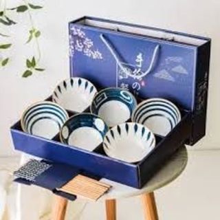 Bộ bát cơm gia đình cao cấp, Chén sứ men đẹp, màu xinh phong cách nhật bản
