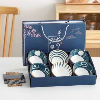 Bộ bát cơm gia đình cao cấp, Chén sứ men đẹp, màu xinh phong cách nhật bản