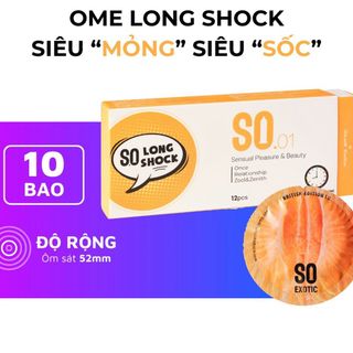 Bao cao su SO LONG SHOCK size 52mm siêu mỏng, kéo dài Bao cao su SO LONG SHOCK size 52mm siêu mỏng, kéo dài