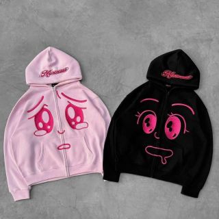 Aó khoác 8 túi in biểu cảm đáng yêu, chất thun nỉ dày mịn, nón rộng 2 lớp, freesize dưới 70kg Aó khoác 8 túi in biểu cảm đáng yêu, chất thun nỉ dày mịn, nón rộng 2 lớp, freesize dưới 70kg