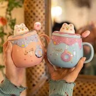 Cốc sứ Thỏ Donut ( 400ml )
