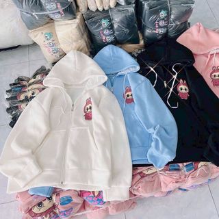 áo khoác in LaBubu chất thun nỉ mềm mịn,form dưới 70kg,nón 2 lớp .logo in đẹp