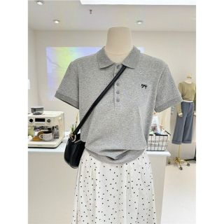 ÁO THUN POLO THÊU NƠ NHỎ freesize dưới 52kg