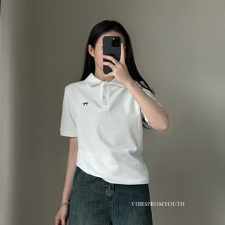 ÁO THUN POLO THÊU NƠ NHỎ freesize dưới 52kg