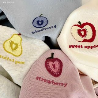 Áo khoác cadigan gài nút có nón 2 lớp rộng, logo thêu trái cây, freesize dưới 70kg