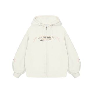 ￼Áo khoác Hoodie zip nỉ thêu Nơ 2 CÁNH TAY SWEETIE CỰC DỄ THƯƠNG nón to có túi trong form rộng unisex