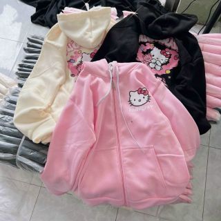 Áo khoác in KITTY chất thun nỉ mịn mát dày freesize dưới 70kg