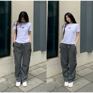 Quần jogger túi hộp chất dù có dây rút lai và lưng quần