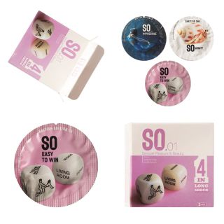Bao cao su so 4 in 1 gai sọc, kéo dài, hương vani 3 cái/hộp Bao cao su so 4 in 1 gai sọc, kéo dài, hương vani 3 cái/hộp
