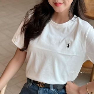 Áo thun baby tee logo thêu ngựa freesize dưới 55kg